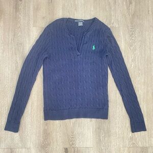 Ralph Lauren Blue Label Navy V-Neck Sweater